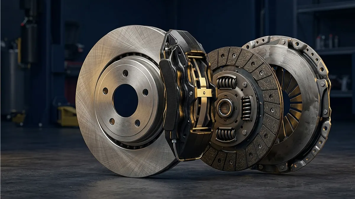 Discos, caliper y componentes de clutch preparados para servicio integral