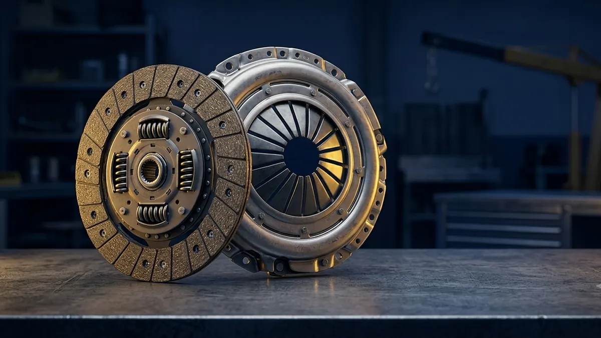 Componentes de clutch en proceso de reparación